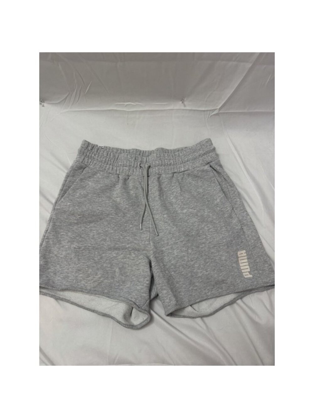 PUMA Womens Essentials Gym Sweat Shorts M Light Gray Heather Athleisure Lounge